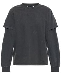 Ganni - Logo-Print Layered-Sleeve T-Shirt - Lyst