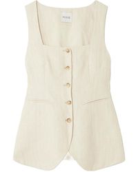 Posse - Lucille Pinstriped Linen Vest - Lyst