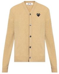 COMME DES GARÇONS PLAY - Comme Des Garçons Play Logo Patch Knitted Cardigan - Lyst