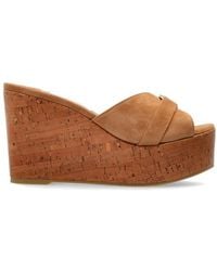 Jimmy Choo - Leda Criss-Cross Buckle Wedge Mules - Lyst