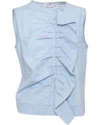 Mazzarelli - Barbara Ruffled Denim Top - Lyst