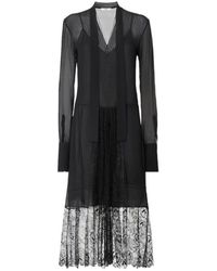 Fendi - Georgette And Lace Dress - Lyst
