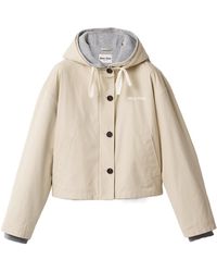 Miu Miu - Panama Cotton And Fleece Blouson Jacket - Lyst