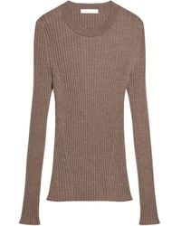 Helmut Lang - Ribbed Crewneck Open-Back Top - Lyst