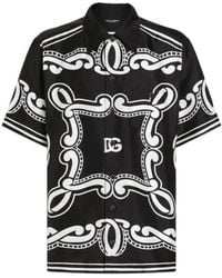 Dolce & Gabbana - Bandana Silk Shirt - Lyst