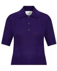 Lisa Yang - Masy Buttoned Knitted Polo Shirt - Lyst