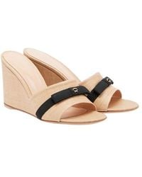 Gianvito Rossi - Raffia Wedge Mules - Lyst