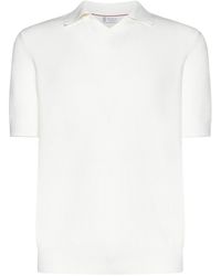 Brunello Cucinelli - Short Sleeved Knitted Polo Shirt - Lyst