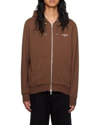 Balmain - Zipped Logo Printed Hoodie - Lyst
