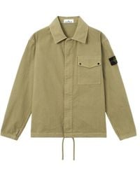 Stone Island - Comfort-Fit Zip-Up Overshirt With Chest Pocket - Lyst