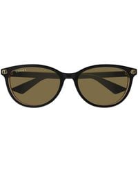 Gucci - Eyewear Oval Frame Sunglasses - Lyst