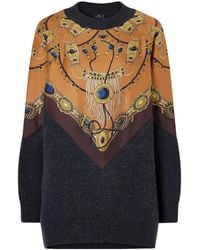Etro - Printed Silk-Trimmed Wool And Cashmere-Blend Sweater - Lyst