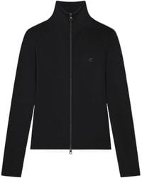Courreges - Courrèges Zip-Up High Neck Sweater - Lyst