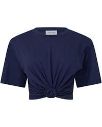 Magda Butrym - Crew Neck Mid-Sleeve Cropped Top - Lyst