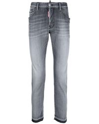 DSquared² - Logo Patch Cropped Jeans - Lyst