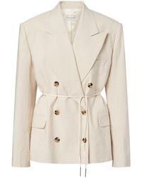 Dries Van Noten - Pinstripe Double-Breasted Cotton-Blend Blazer - Lyst