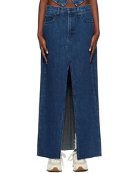 Rag & Bone - Navy Avery Midi Skirt - Lyst