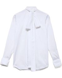 7 For All Mankind - Bow-Neck Long-Sleeve Shirt - Lyst