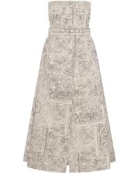 Dior - Mid-Length Belted Bustier Dress - Lyst