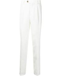 Brunello Cucinelli - Pleat-Detailing Linen Tapered Trousers - Lyst