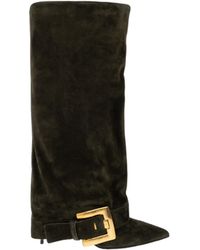 Balmain - Buckle Detailed Heeled Boots - Lyst