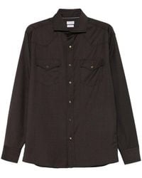 Brunello Cucinelli - Long Sleeved Spread Collared Shirt - Lyst