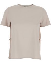 Herno - Contrast-Panel Drawstring Waist T-Shirt - Lyst