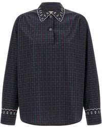Marni - Plaid Broderie Anglaise Shirt - Lyst