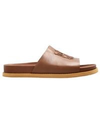 Amiri - Logo Leather Slides - Lyst