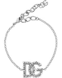 Dolce & Gabbana - Dg Logo Embellished Bracelet - Lyst