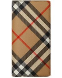 Burberry - Check Printed Bi-Fold Wallet - Lyst