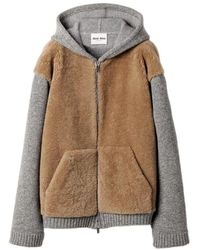 Miu Miu - Wool, Cashmere And Shearling Zipper Blouson Jacket - Lyst