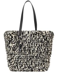 Valextra - Wavy-Pattern Raffia Tote Bag - Lyst