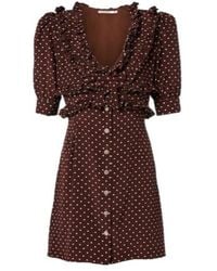 Alessandra Rich - Polka-Dot Ruffled Silk Minidress - Lyst