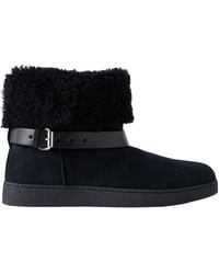 Isabel Marant - Buckled Leather And Shearling-Trimmed Suede Ankle Boots - Lyst
