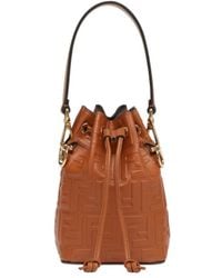 Fendi - Leather Mini-Bag With Ff Motif - Lyst