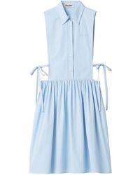 Miu Miu - Cotton Poplin Mini Dress - Lyst