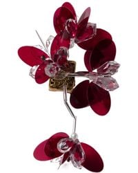 Miu Miu - Single Metal Earring With Pearl And Crystals - Lyst
