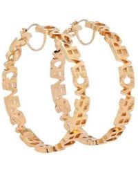 Versace - Lettering Logo Hinge-Lock Fastened Earrings - Lyst