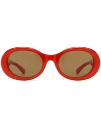 Gucci - Eyewear Oval Frame Sunglasses - Lyst