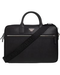 Emporio Armani - Logo Plaque Zipped Laptop Case - Lyst