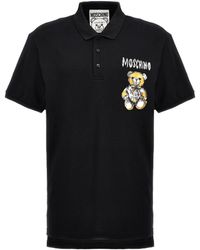 Moschino - Cotton Polo With Embroidered Logo - Lyst