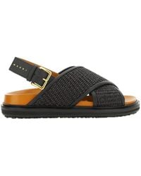 Marni - Fussbett Cross-Strap Sandals - Lyst