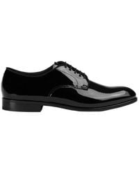 Doucal's - Patent-Leather Derby Shoes - Lyst
