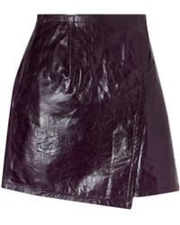 Co. - Leather Mini Wrap Skirt - Lyst