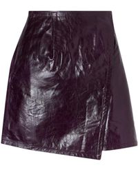 Co. - Leather Mini Wrap Skirt - Lyst