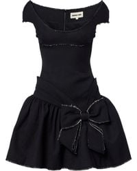ShuShu/Tong - Bow-Detail Distressed Tweed Minidress - Lyst