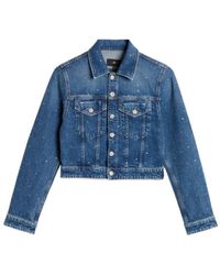 7 For All Mankind - Crystal-Embellished Denim Jacket - Lyst