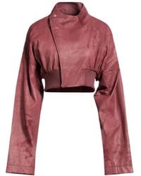 Rick Owens - Short Solid-Colored Leather Jacket - Lyst