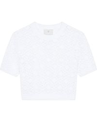 Givenchy - Monogram 72 Jacquard Short-Sleeve Knit Top - Lyst